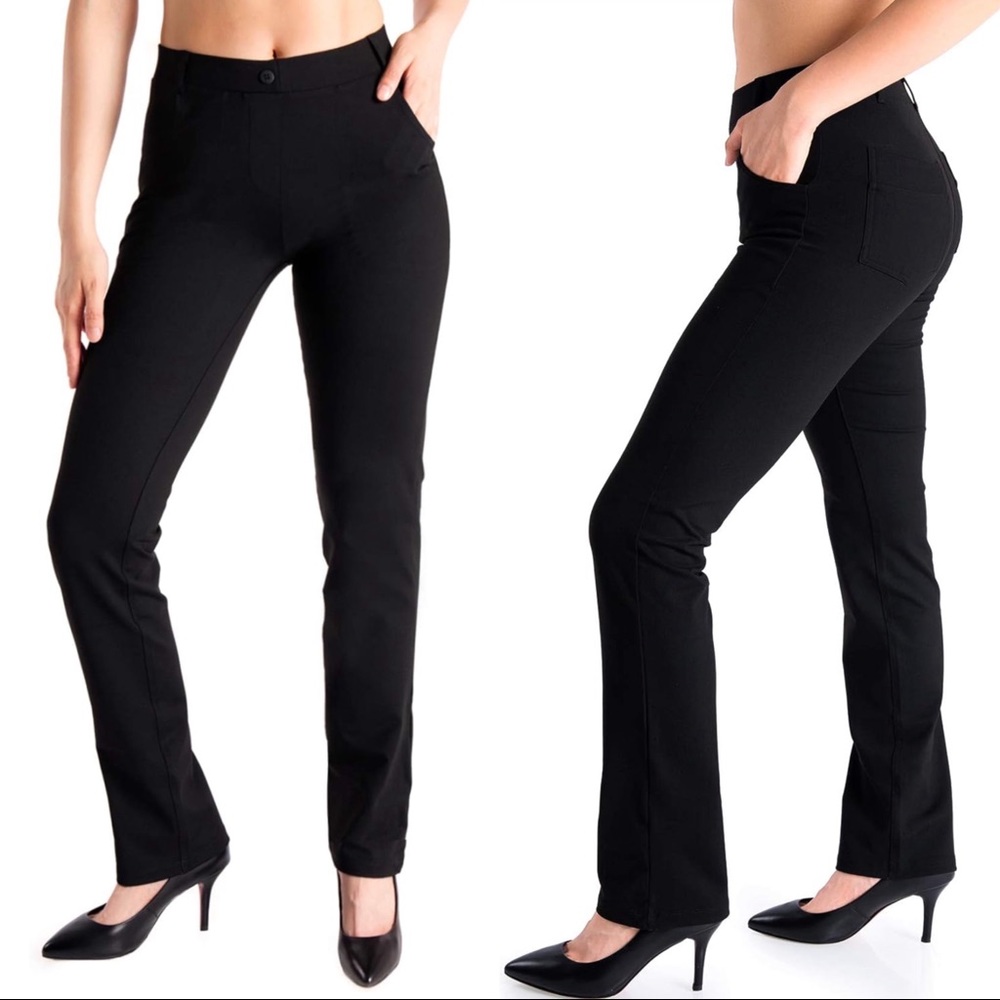 YogiPants Straight Leg Yoga Pants with Belt Loops & Pockets